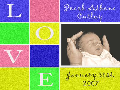 BabyDisc Baby Love Birth Announcement Photo