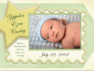 BabyDisc Unique Birth Announcement Photo